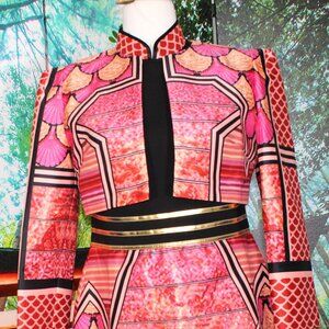 COCKTAIL CHURCH CAREER  DRESS SUIT ROSE MULTI LARGE (NWOT)